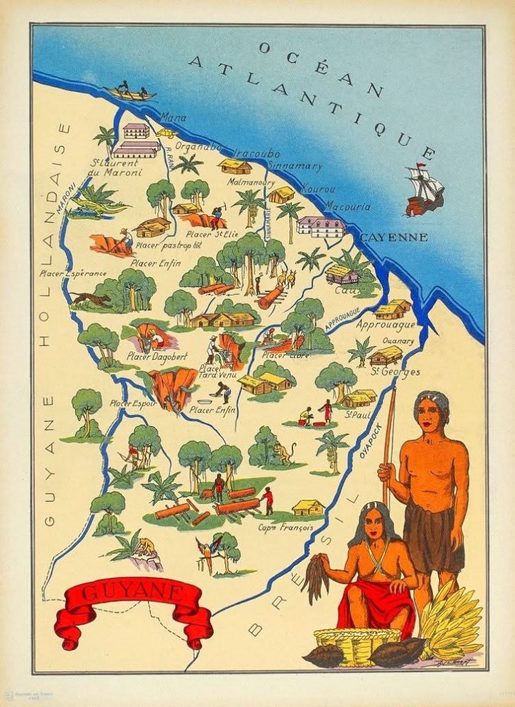 Französisch-Guyana Reisen Karte